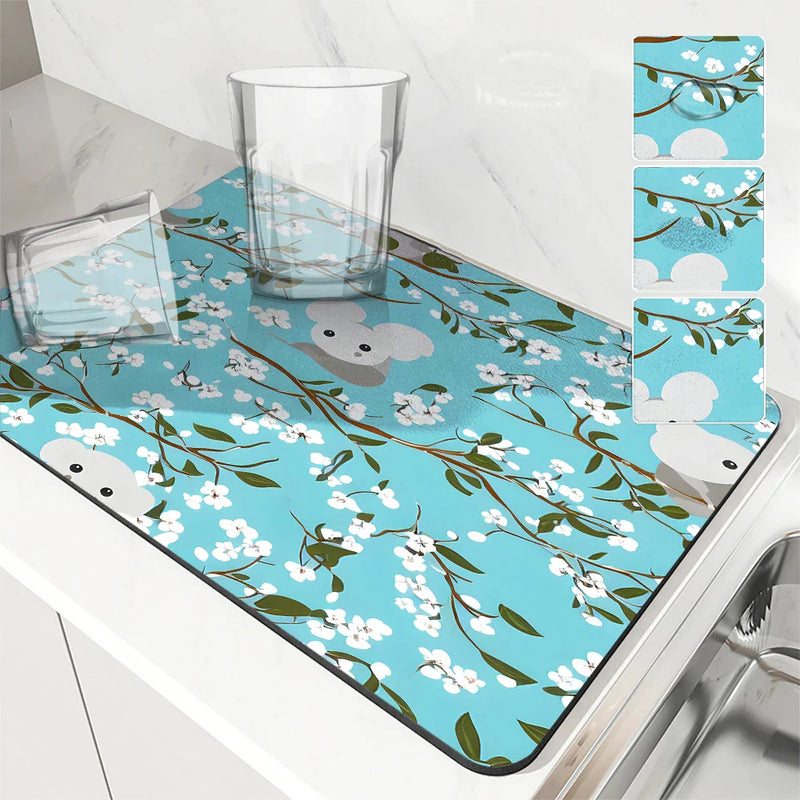Axyaa Diatom Mud Kitchen Drain Pads - Absorbent Tableware Mat