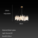 Axyaa French Crystal Chandelier: Misty Artistic Lighting Fixture for Elegant Living Spaces