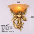 Axyaa Angel Resin Wall Lamp - Nordic Bedroom Crystal Bedside Light