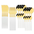 Axyaa 32-Piece Stainless Steel Cutlery Set for Dining Table, Silverware Gift