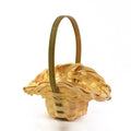 Axyaa Woven Rattan Flower Basket with Waterproof Lining and Handle