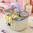 Axyaa Clear Plastic Storage Box with Handle and Dividers