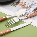Axyaa Wooden Handle Stainless Steel Cutlery Set