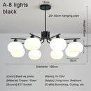 Axyaa Cream Glass Sphere Ceiling Chandelier. Modern Living Room, Bedroom, Dining Room Lighting.