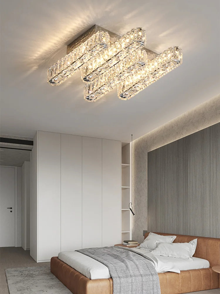 Axyaa Crystal Ceiling Chandelier Light for Home Decor Lighting