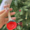Axyaa Kawaii Cherry Ceramic Soup Spoon: Hand Painted, Long Handle Tableware