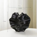 Axyaa Geometric Wavy Porcelain Vase Petal Shape Flower Arrangement Home Decor
