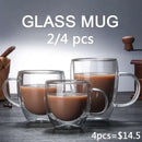 Axya Double Bottom Glass Coffee Cup Set for Whiskey, Tea, Wine, and Cocktails