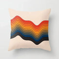 Axyaa Rainbow Tunnel Pattern Pillowcase Brown Plush Cover 45x45cm