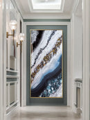 Axyaa LED Crystal River Hanging Paintings with Remote Dimming for Home Wall Decoration