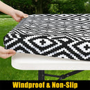 Axyaa Waterproof Flannel-Backed Vinyl Picnic Table Cloth for Indoor and Outdoor Dining