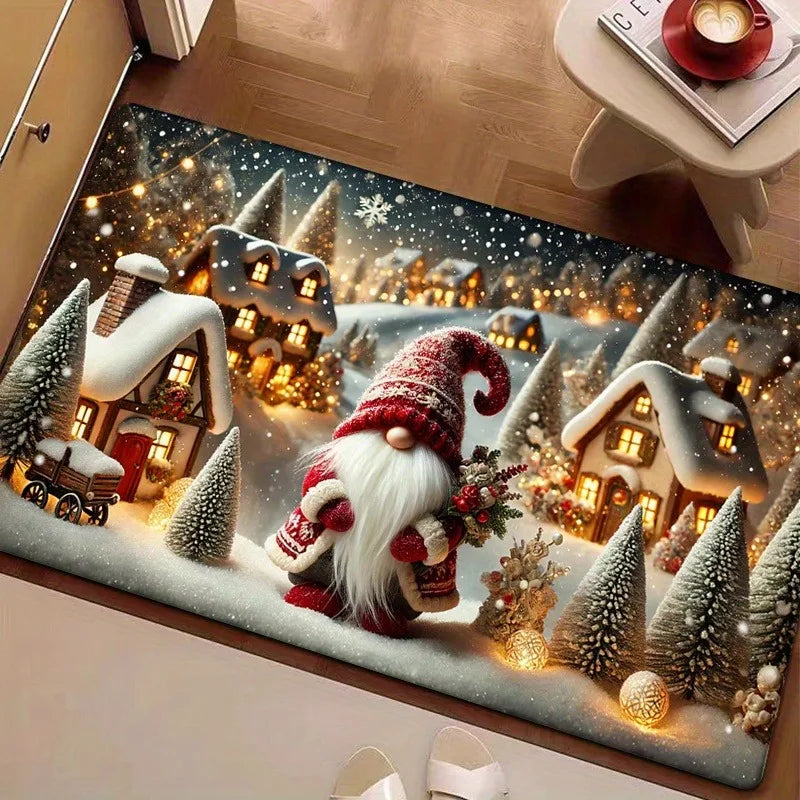 Axyaa Winter Dwarf Snow Non-Slip Floor Mat for Home Kitchen and Bathroom