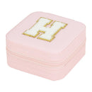 Axyaa Sequin Letter Jewelry Box with Mirror - Cute Portable Organizer Gift