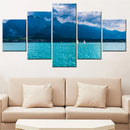 Nature Lake Thun Mountains Canvas Wall Art Set by Axyaa