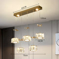 Axyaa Crystal Chandelier, Luxury Pendant Light for Living Room & Dining Room