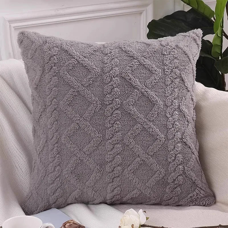 Axyaa Soft Fuzzy Autumn Pillow Cover 45x45 for Sofa Home Decor
