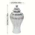 Axyaa Ceramic High Vase Ornaments TV Cabinet Decoration Silver Gold Plated Jewelry Storage