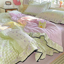 Axyaa Kapok Double-Layer Ruffle Leaf Edge Summer Quilt Set - 4 Piece