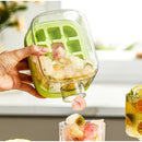 Axyaa 2-in-1 Straw Water Bottle Ice Cube Tray Silicone Pressing Mould Juice Cup