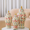 Axyaa Blue & White Handmade Luxury Gold General Bottle for Living Room & Hotel