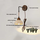Axyaa Yellow Travertine Stone Canopy Wall Sconce with Pull Chain Switch