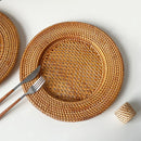 Axyaa Rattan Storage Tray: Handmade Creative Organizer for Home and Dining Décor