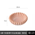 Axyaa Lotus Leaf Insulation Plate, Ceramic Lace Salad Plate, White Double-layer Ceramic Tableware