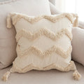 Axyaa Geometric Tufted Tassel Cushion Cover - Soft Home Decor Pillowcase