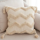Axyaa Geometric Tufted Tassel Cushion Cover - Soft Home Decor Pillowcase