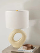 Axyaa Modern Wabi-sabi LED Resin Table Lamp in Black/White for Living Room, Bedroom, Bar