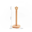 Axyaa Beech Wood Paper Towel Rack - Vertical Storage Roll Holder