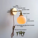 Modern Nordic LED Wall Light White Umbrella Style with Swing Copper Arm by Axyaa