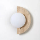 Axyaa Yellow Cave Stone LED Wall Lights Nordic Modern Glass Globe Bedside Sconce