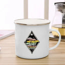 Axyaa Mushroom Enamel Coffee Mug with Handle - Creative Tea Water Cup Ideal for Travel