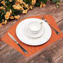 Axyaa Wedge PVC Placemats Set Burgundy Red Wipe Clean Heat-Resistant Table Mats