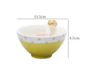Axyaa Cute Cat Ceramic Soup Bowl - Personal Children's Creative Rice Bowl