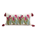 Axyaa Tufted Tulip Plant Leaves Chenille Tassel Cushion Cover for Home Decoration