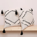 Axyaa Geometric Tufted Cushion Cover With Tassel - Modern Boho Throw Pillow
