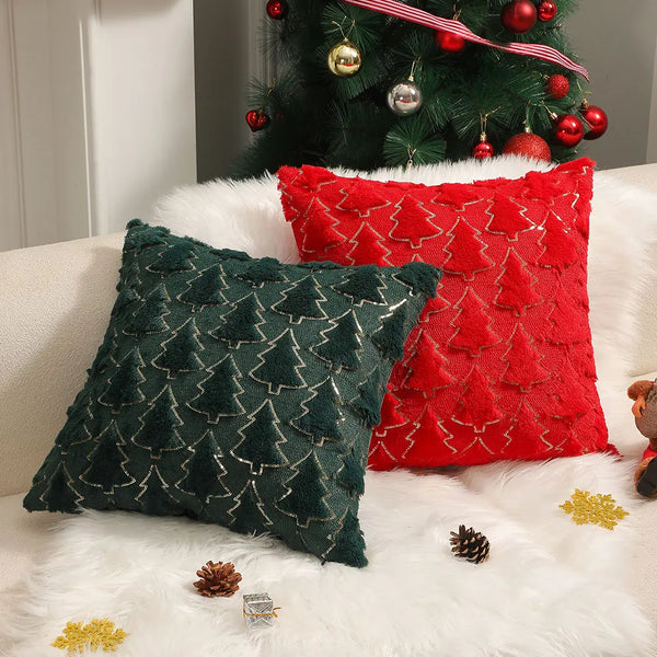 Axyaa Embroidered Cushion Cover for Christmas Home Decor