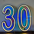 Axyaa Starry Sky Neon Number Sign Double-Sided Light for Party Decor
