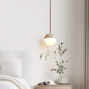 Axyaa Nature Stone Pendant Lamp Round Ball Light for Bedroom, Restaurant, Home Soft Lighting