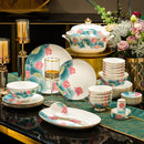Axya Chinese Style Bone Dinner Set with Tableware & Kitchen Utensils