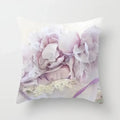 Axyaa Pink Flower Pattern Decorative Cushion Cover for Sofa Pillows - Polyester Material