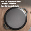 Axyaa Korean Round Grill Pan Non-Stick Pork Belly Barbecue Tray - Cast Iron, Induction & Gas Compatible