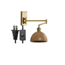 Axyaa Wooden Wall Sconce LED Lampshade with Pull Chain Switch for Bedroom Bathroom Perspective Mirror