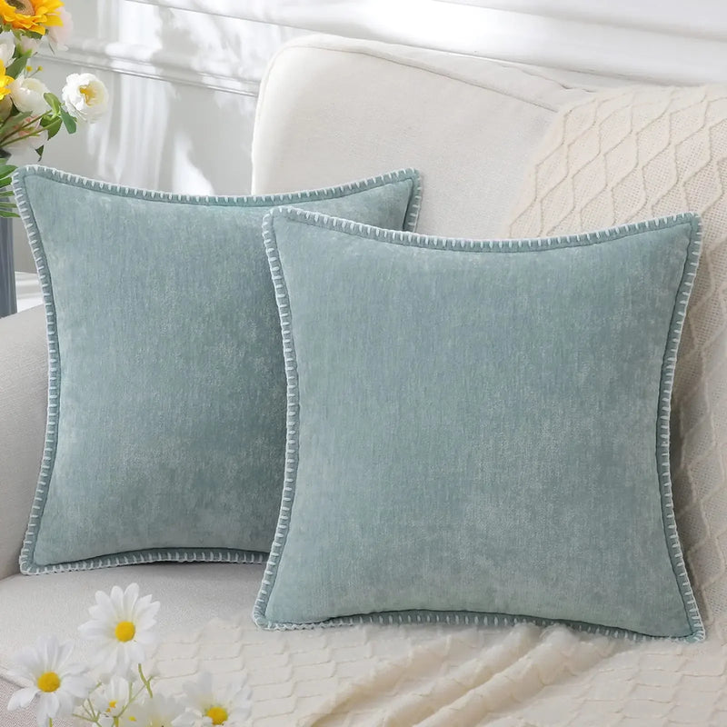 Chenille Cushion Cover 45x45 - Luxury Sofa Throw Pillow Case for Living Room Decor