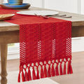 Axyaa Knotted Tassel American Style Table Runner for Home Decor