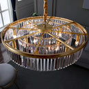 Axyaa Black Iron Crystal Chandelier for Living Room Dining Bedroom