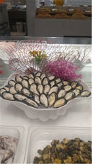 Axya Hotel Restaurant Salmon Sashimi Sushi Seafood Tray with Coral Tree Flower Decor