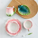 Axyaa Ceramic Rose Butterfly Teacup Set Milk Coffee Cup Camellia Afternoon Exquisite